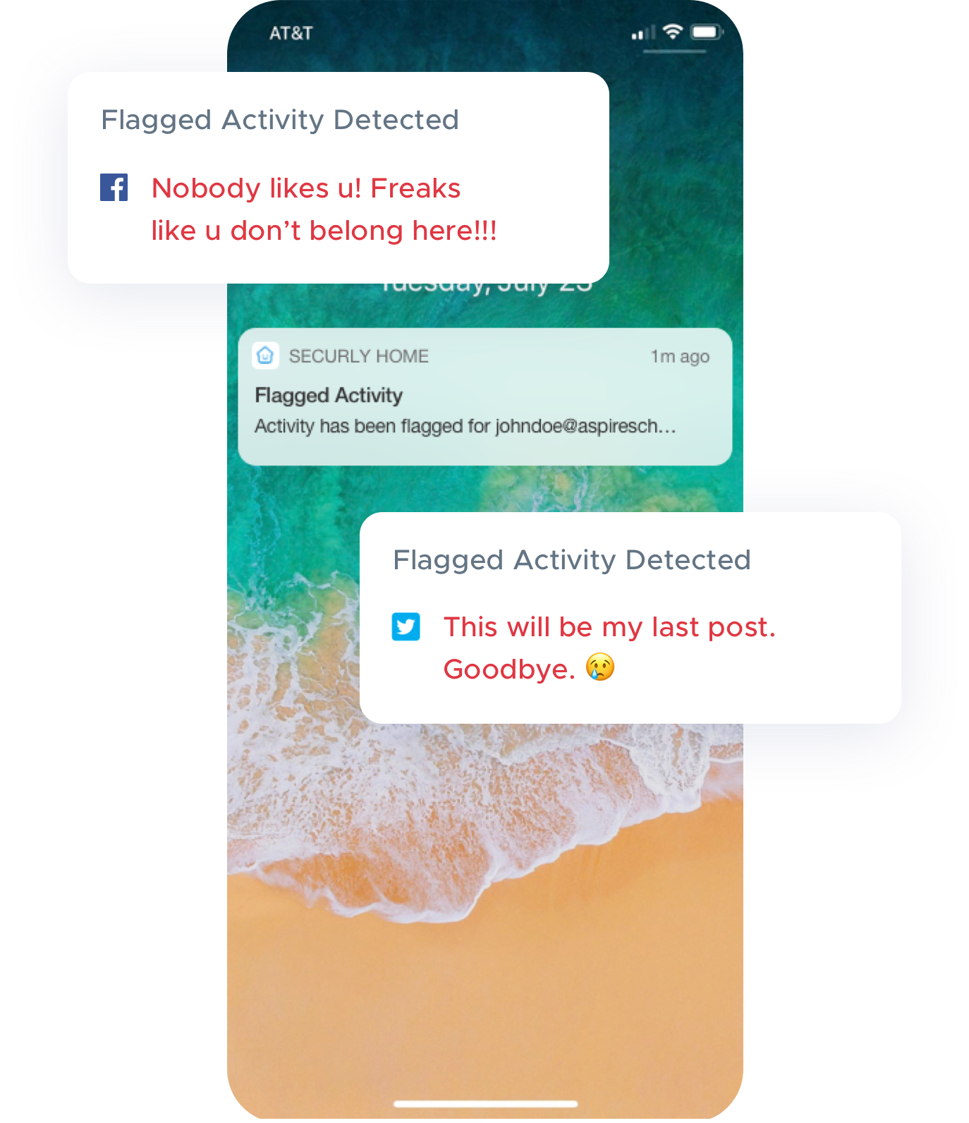 SecurlyHome App on phone