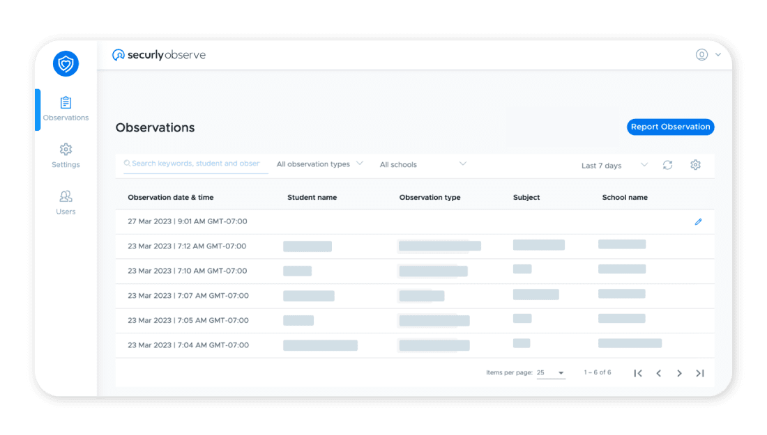 Easily record wellness observations