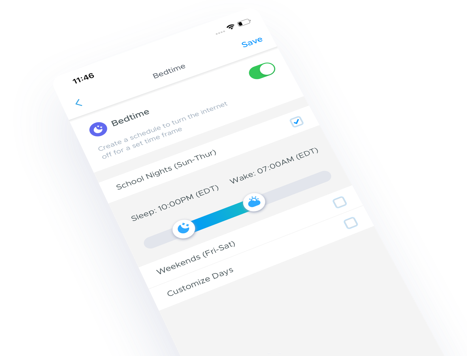 Set offline schedules